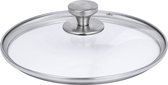 Couvercle universel Ziva en verre trempé Ø19cm - ouverture vapeur - passe au four jusqu'à 220°C - poignée en acier inoxydable - passe au lave-vaisselle - résistant - convient aux multicuiseurs Instant Pot