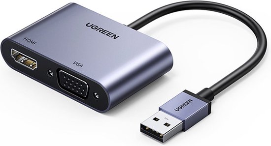 Adaptateur convertisseur USB Ugreen - HDMI 1.3 (1920 x 1080 @ 60Hz) + VGA  1.2 (1920 x