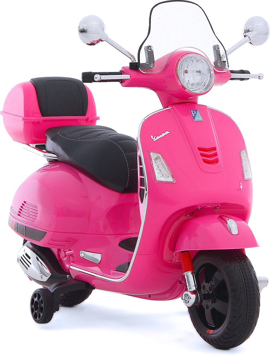 Vespa PX150 rose, scooter électrique pour enfants 12V 4,5 Ah, 1 place avec  radio