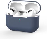 Hoesje in het donker Blauw geschikt voor Apple AirPods Pro - TCH - Siliconen - Case - Cover - Soft Case - Onepiece