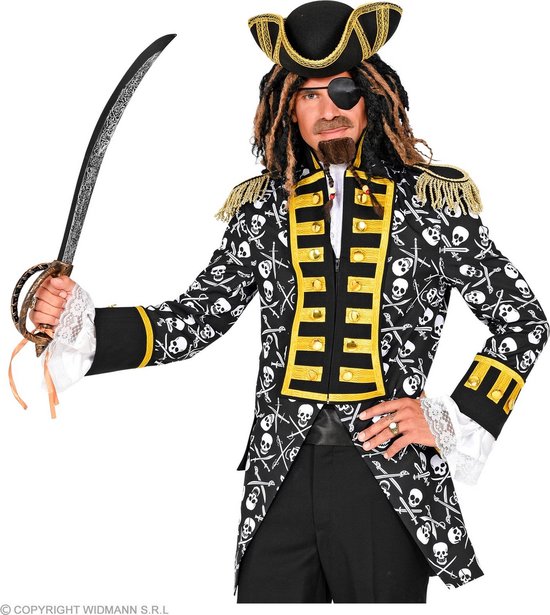 Widmann - Piraat & Viking Kostuum - Ben De Boneless Piraat Man - Zwart / Wit - Large - Carnavalskleding - Verkleedkleding