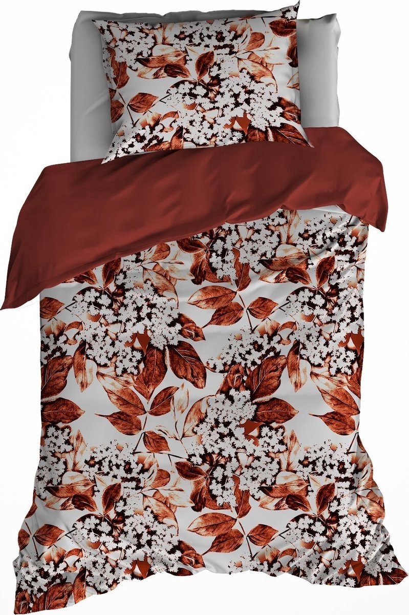 De Witte Lietaer Dekbedovertrek Katoen Flanel Mimulus - Tweepersoons - 200 x 200/220 cm - Rood