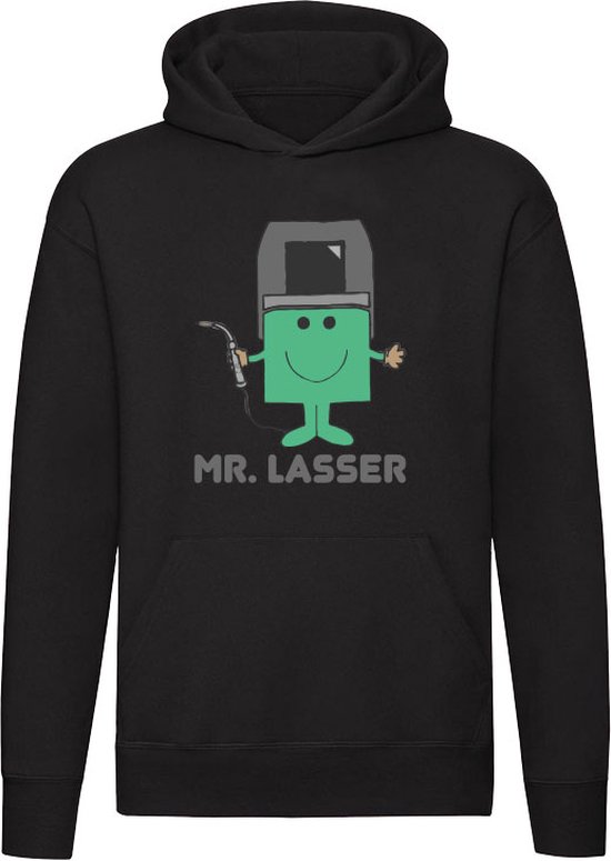 Foto: Mr lasser lassen snijbranden lasbril gereedschap zagen werk beroep unisex trui sweater hoodie capuchon zwart