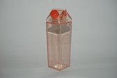 Melkfles - Oranje - Drinkfles - Waterfles - Melkpak - Plastic - Fles - Transparant