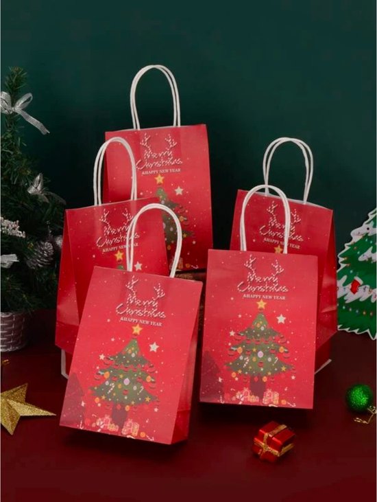Kerst Verpakking - 5 stuks - Cadeau - Zakjes - Cadeauzakjes... | bol.com