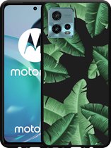 Motorola Moto G72 Hoesje Zwart Palm Leaves - Designed by Cazy