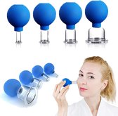 Glas Facial Cupping Set-Siliconen Vacuüm Zuig Massage Cups Anti Cellulite Lymfatische Therapie Vacuüm Massage Sets voor Ogen, Gezicht en Lichaam - Gezichts zuignappen