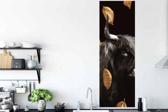 Stickers muraux - Feuille autocollante - Highlander écossais - Zwart - Wit - Or - 50x150 cm - Film adhésif - Stickers muraux chambre d'enfant - Papier peint autocollant - Papier peint autocollant - Feuille autocollante