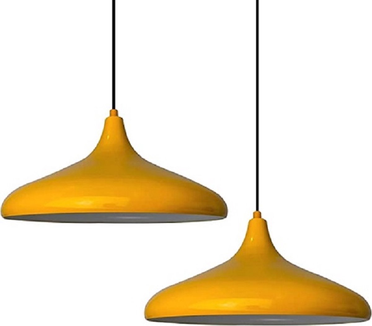 Bamyum Champion 2x Geel Hanglampen Metalen 2xE27 Fitting Ø 35 cm Pendellamp Voor Binnen Binnenkleur is Goud