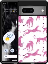Google Pixel 7 Hardcase hoesje Roze Cheeta's - Designed by Cazy