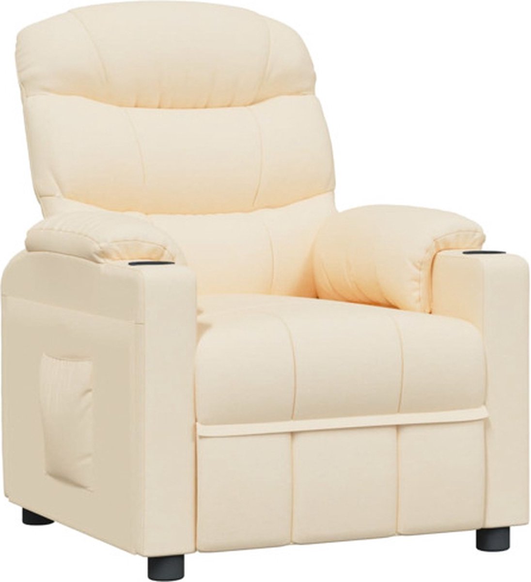 vidaXL Fauteuil - verstelbaar - stof - crèmekleurig