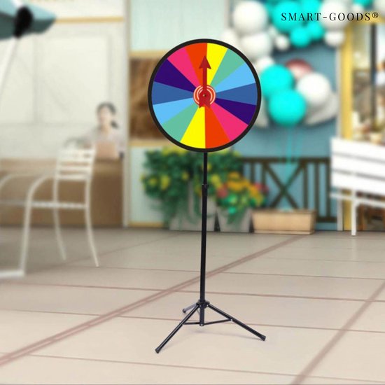 Thumbnail van een extra afbeelding van het spel Smart-goods® Rad van Fortuin met Tripod – Draairad – Draaiwiel – gezelschapsspel – Inclusief Markeerstift en Wisser