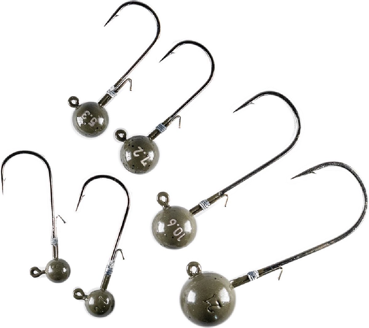 LMAB Tungsten Round Jig Green Pumpkin Size 1 - 2,6 gr 3st.