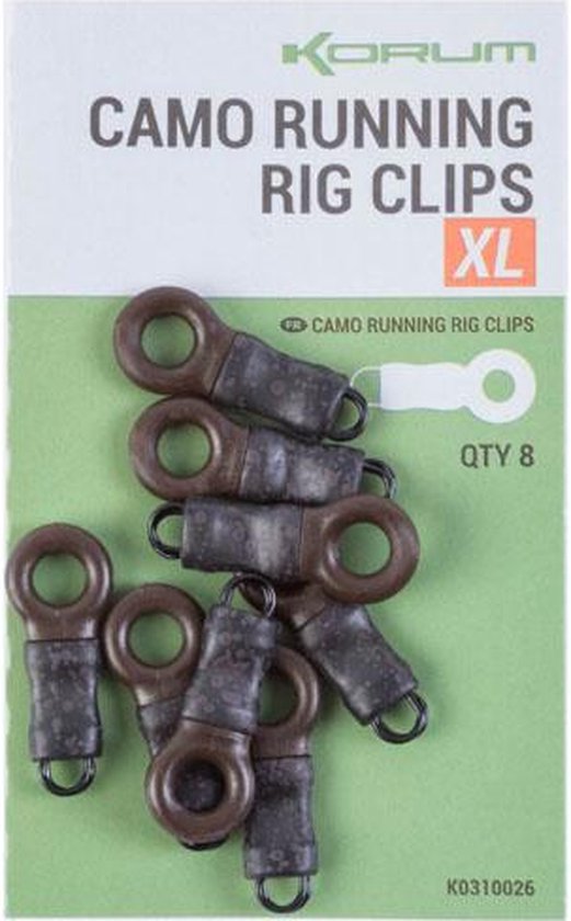 Foto: Korum camo running rig clips 8st standaard