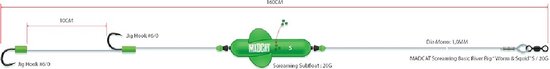 Madcat Screaming Basic River Rig - Worm & Squid - Maat S - 20g - Transparant van Madcat — afbeelding 2