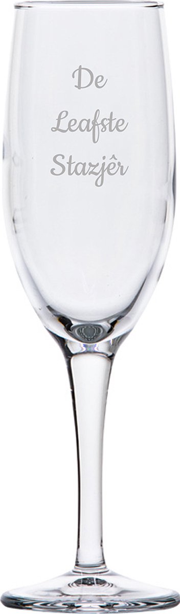 Gegraveerde Champagneglas 16,5cl De Leafste Stazjêr