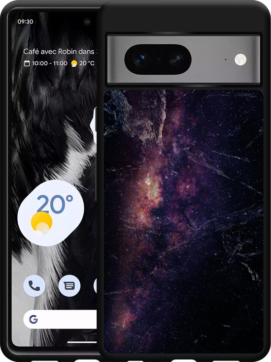 Jhxtech For Pixel 7 Case With Tempered Glass Screen Protector, Clear Gradient TPU Cover Protective Case For Google Pixel 7 (Pink/Green