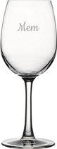 Gegraveerde witte wijnglas 36cl Mem