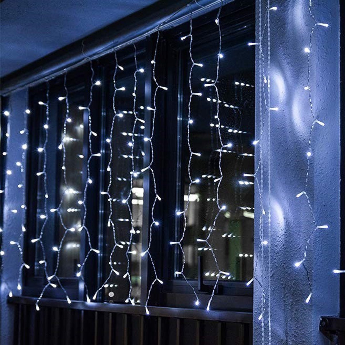 3M LED String Lights 220V 140LED IP44, 8 standen - transparante kabel - Blauw licht - Kunststof - Blauw - Bleu - 140 LED - SILUMEN