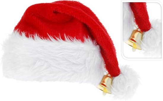 Luxueuze kerstmuts met belletje voor volwassenen - Verkleedhoofddeksel - Merkloos