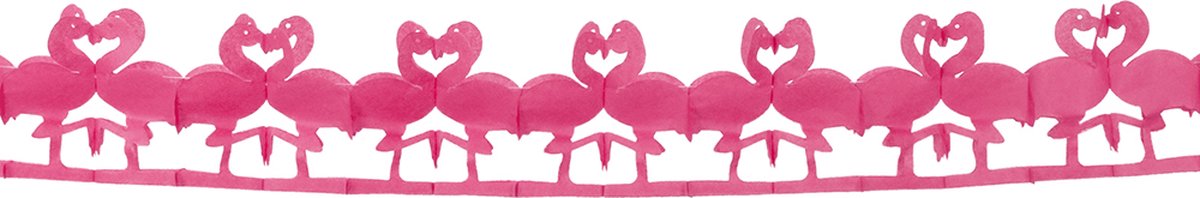 Boland - Papieren slinger Flamingo - Flamingo - Tropisch - Zomer - Themafeest - Tuinfeest - Verjaardag