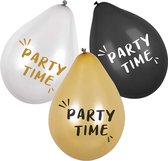 Boland - 6 Latex ballonnen 'Party Time' - Multi - Knoopballon