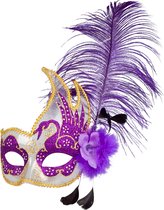 Boland - Oogmasker Venice cigno assorti - Volwassenen - Showgirl - Glamour - Carnaval accessoire - Venetiaans masker