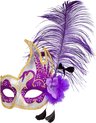 Boland - Oogmasker Venice cigno assorti - Volwassenen - Showgirl - Glamour - Carnaval accessoire - Venetiaans masker