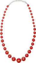 Collier rouge avec grosses perles pour adultes - Attribut Habillage
