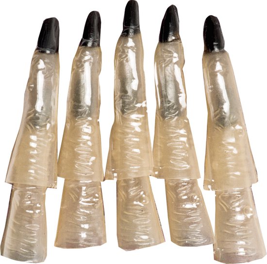 Boland - Set 10 vingers Heks glow-in-the-dark - - Schminkset - Halloween, Themafeest - Halloween accessoire - Horror
