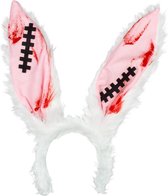 Boland - Diadeem Bloody bunny - Één maat - Volwassenen - Vrouwen - Halloween accessoire - Horror