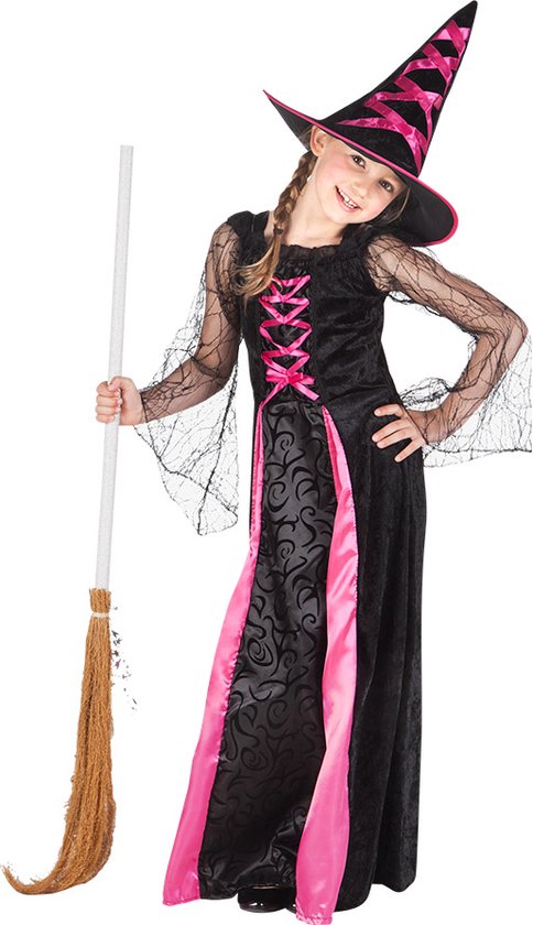 Boland - Kostuum Webbed witch (7-9 jr) - Kinderen - Heks - Halloween verkleedkleding - Heks
