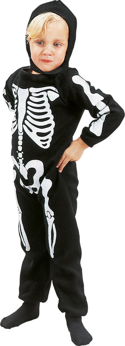 Boland - Kostuum Bony scamp (3-4 jr) - Kinderen - Skelet - Halloween verkleedkleding - Skelet
