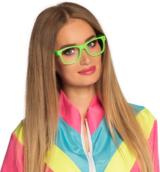 Boland - Partybril neon groen Neon,Groen - Volwassenen - Geen verkleedthema - - Boland