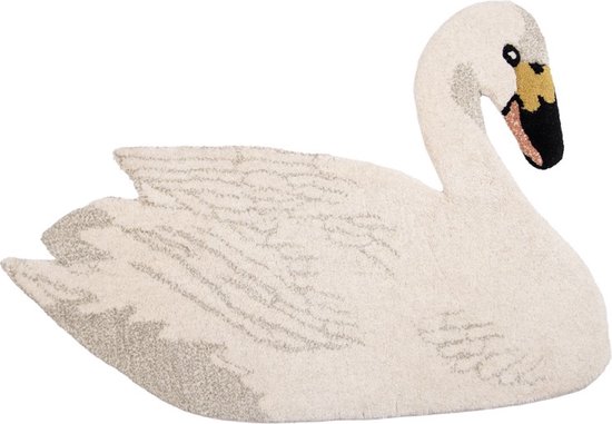 Tapis Swan 60x90 cm Tapis de pied en laine Wit
