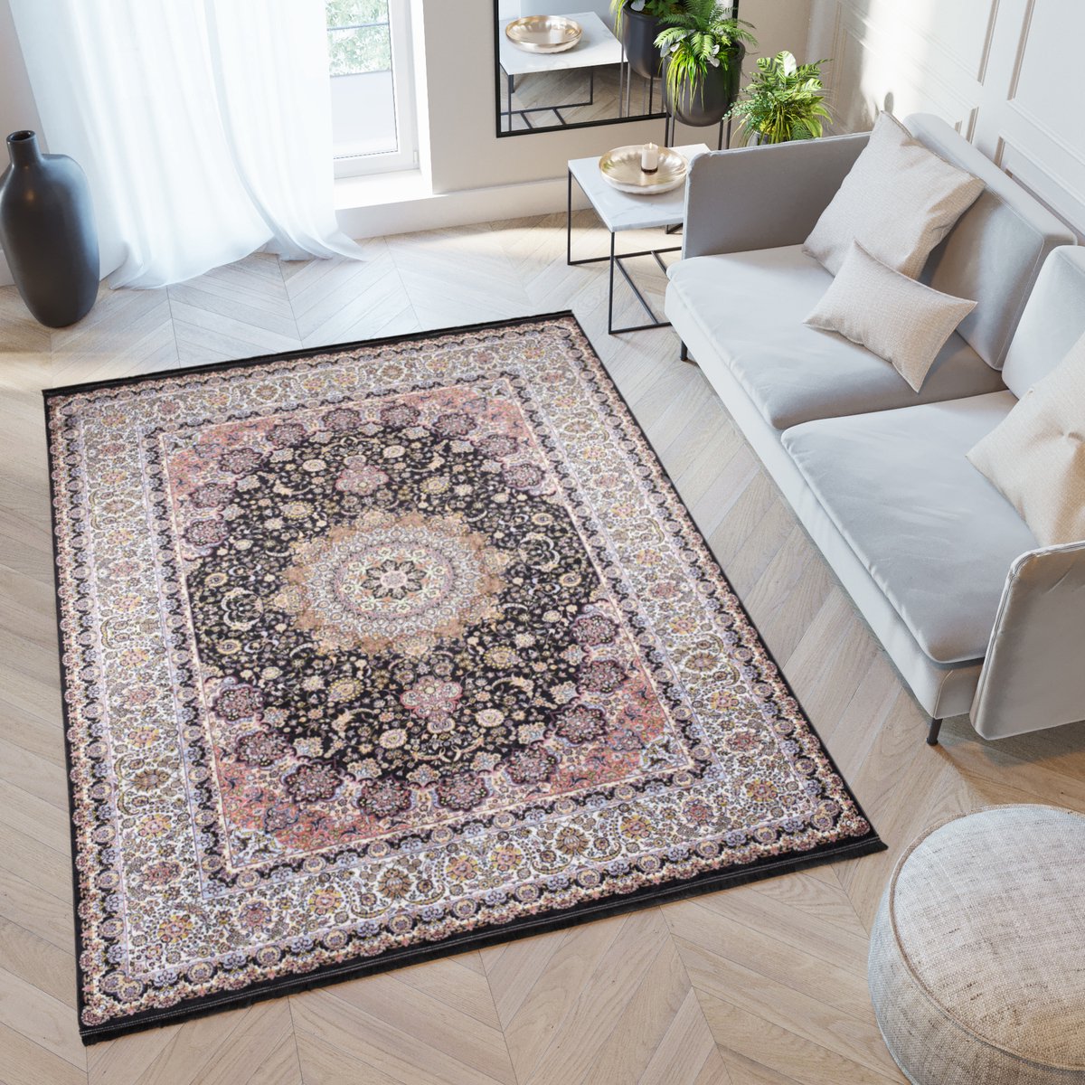 Tapiso Victoria Vloerkleed Vintage Antislip Carpet Tapijt Maat- 160x230 Kleurrijk 2