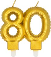 Boland - Kaarsje '80' goud 80 Goud - Black & Gold - Black & Gold - Verjaardag - Jubileum