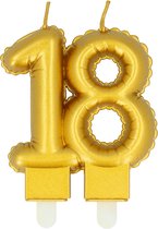 Boland - Kaarsje '18' goud 18 Goud - Black & Gold - Black & Gold - Verjaardag - Jubileum
