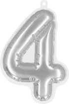 Boland - Autocollant ballon en aluminium '4' argent Argent - Geen de thème -