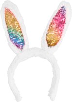 Boland - Diadeem Rainbow bunny Multi - Één maat - Kinderen en volwassenen - Unisex - Dieren