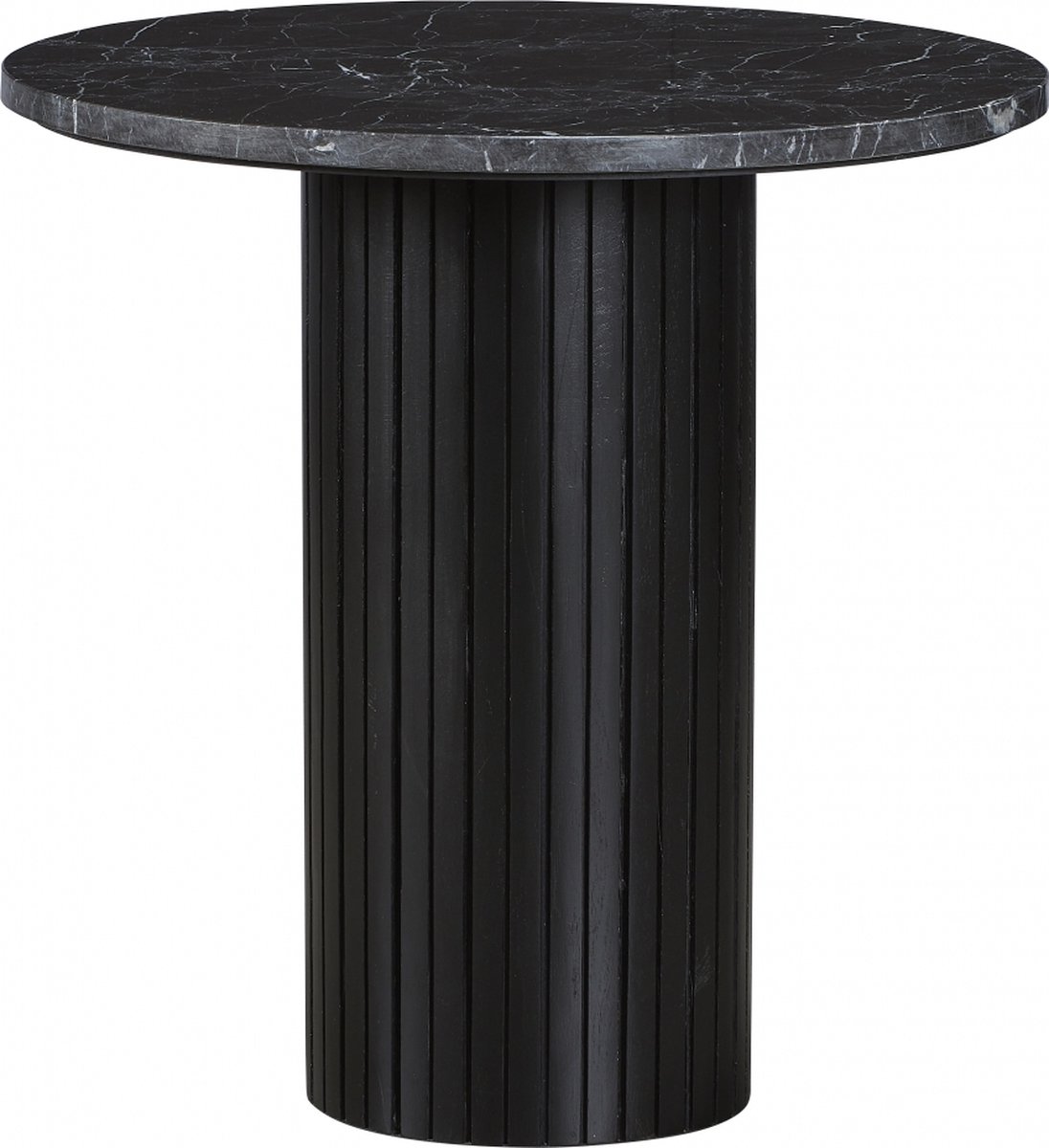WOOOD Floor Bijzettafel - Hout/Metaal - Zwart - 57x39x39 | Leen Bakker
