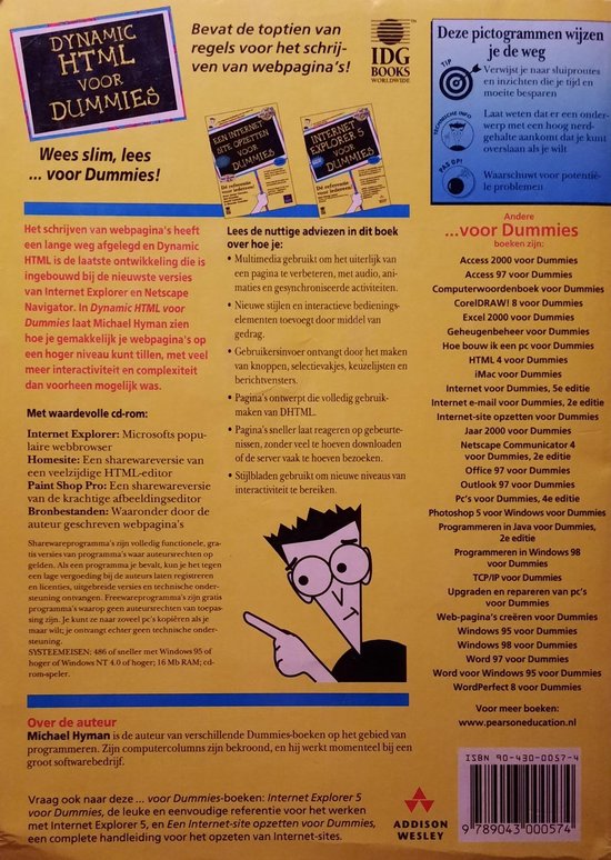 Dynamic HTML voor Dummies, M. Hyman 9789043000574 Boeken