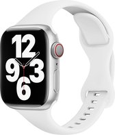 By Qubix Sportbandje Slim Fit - Wit - Geschikt voor Apple Watch 38mm - 40mm - 41mm - Compatible Apple watch bandje - smartwatch bandje - siliconen