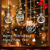 FLOOQ - Kerst Raamstickers Kerstballen - Raamdecoratie Kerst - Sneeuwvlokken - Kerst Stickers - Herbuikbaar - 2 Vellen