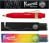 Kaweco - Portemine 3.2 - Classic Sport - Clip Octogonal Nostalgique Vergoldet - Rouge - Avec boite de recharges Zwart - Boite de recharges 3 couleurs
