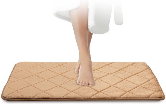 MSV Badkamerkleed/badmat voor op de vloer - zwart - 60 x 90 cm | Leen