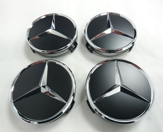 Set van 4 naafdoppen, wieldoppen (carbon zwart, 60 mm, zwart
