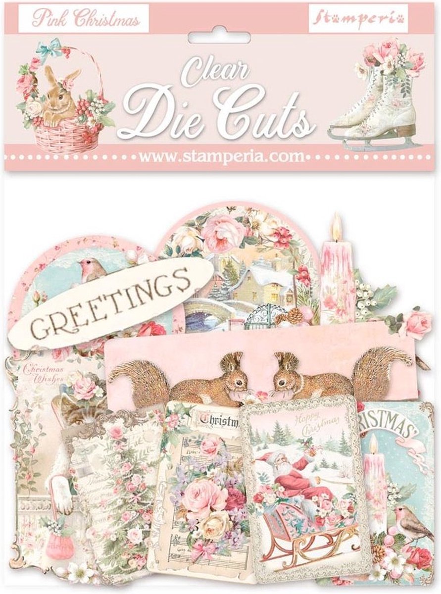 Stamperia - Pink Christmas Clear Die Cuts (DFLDCP10)