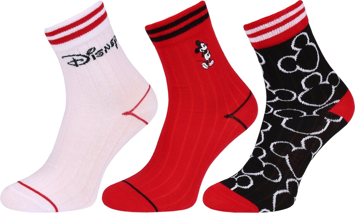 Mickey Mouse DISNEY - lange, geribbelde sokken 37/42 - 3 paar OEKO-TEX