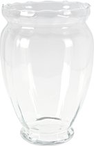 H&S Collection - Bloemen vaas - glas - transparant - D21 x H35 cm